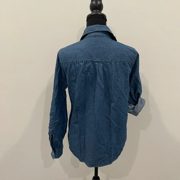 New York & Co Denim Long Sleeve Button Up - Picture 5 of 7